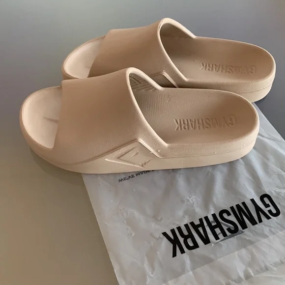 BNWT  GYMSHARK REST DAY SLIDES SANDALS M5 / W6 US 6 SOUL BROWN - Picture 7 of 8